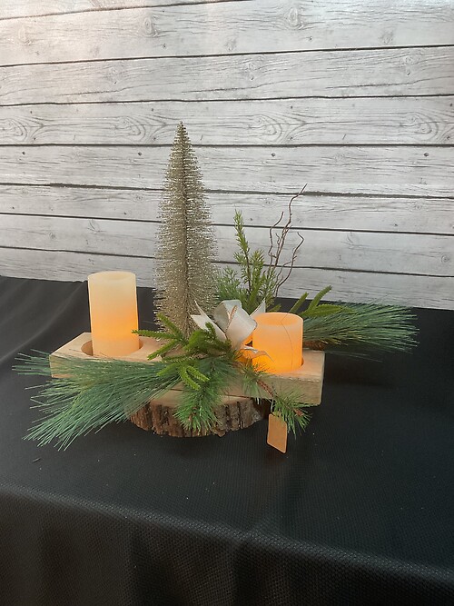 Candle Centerpiece with Tree
