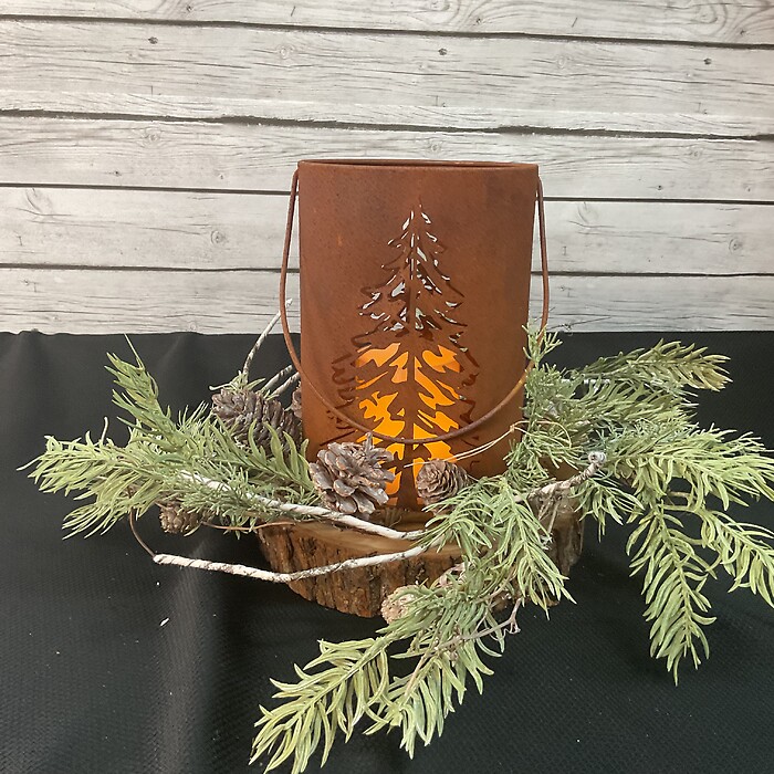 Rustic Candle Holder with candle ring